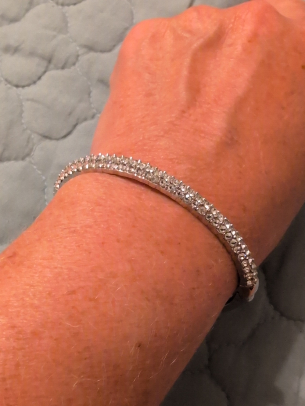 Nolan Miller  Silver Pave Crystal Tennis Bracelet